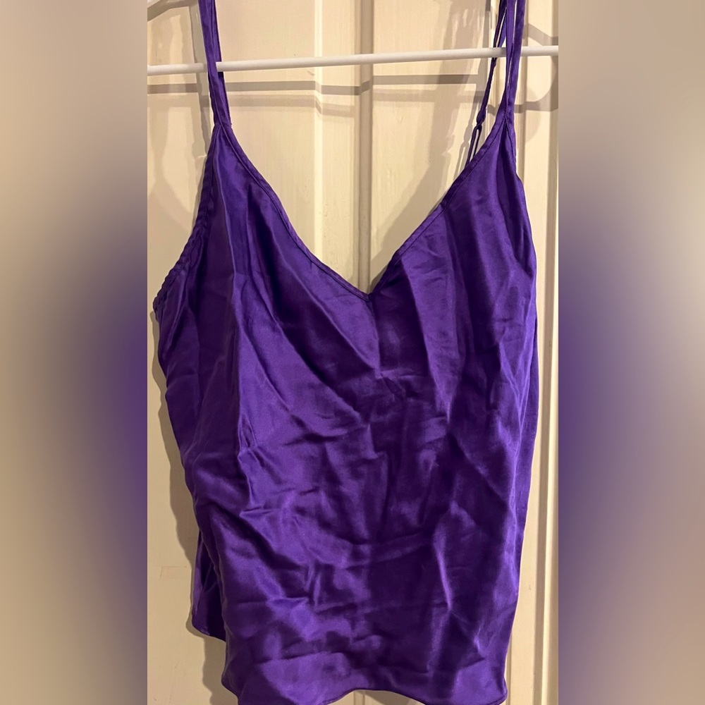 Purple Silk Pajama Tank Top